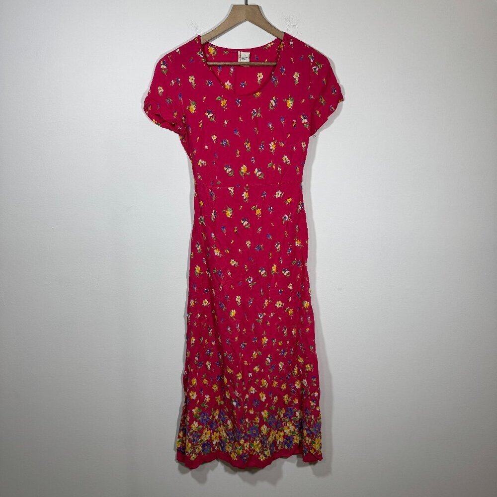 Hanna Andersson Maxi Dress Pink Floral Print Women's XS Cottagecore Prairie